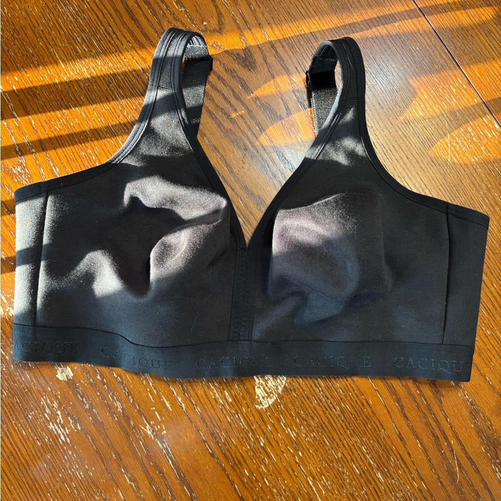 Cacique unlined full coverage no wire black bra